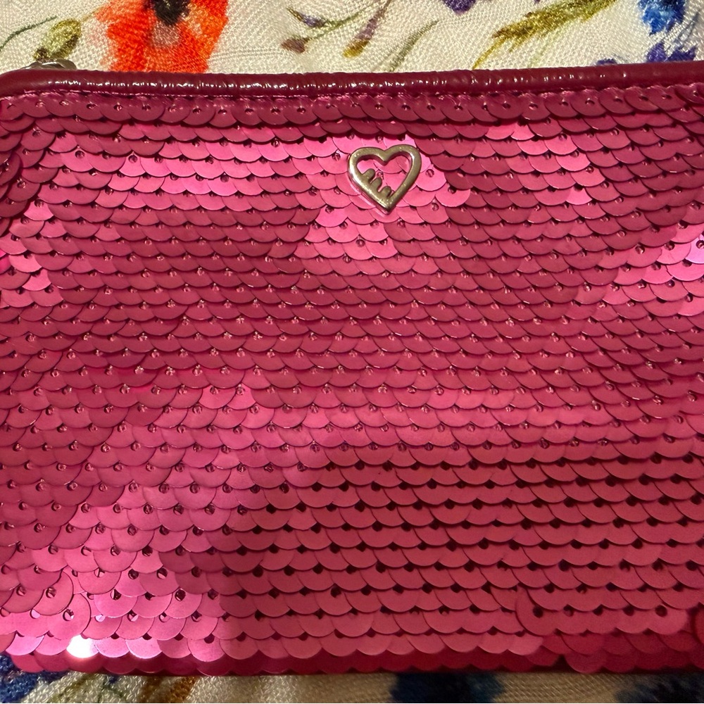 Coach Poppy Pink/Magenta Sequin Wristlet - Picture 2 of 6